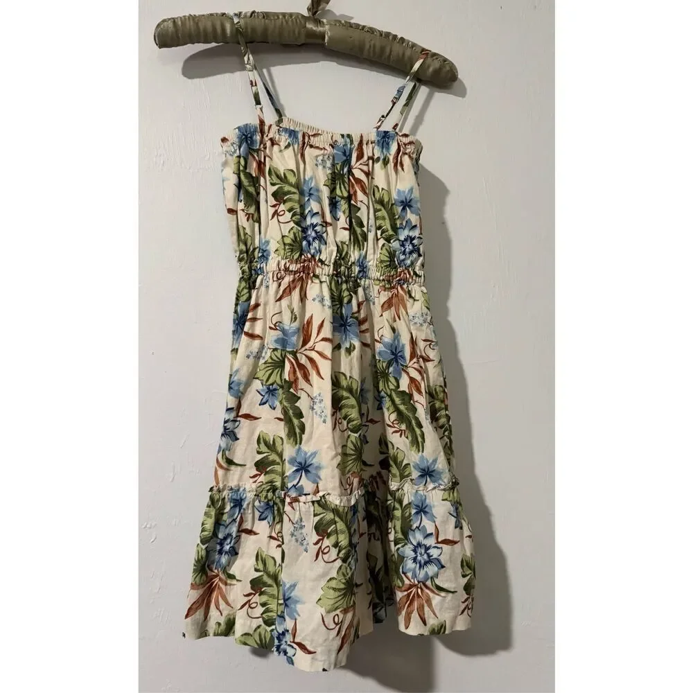 Janie and Jack birch Tropical floral print sleeveless dress 12